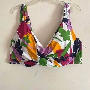 Anne Cole Floral Twist Front tank swim top 24W